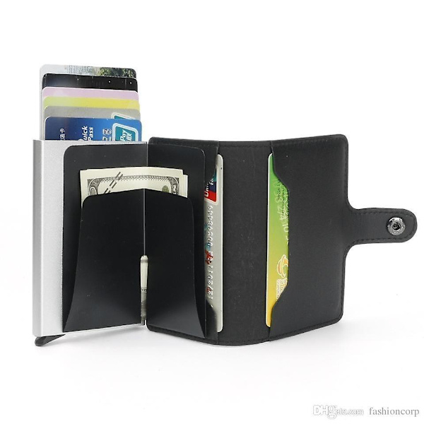 PopUp Smart Card Case Ejects 8 Cards RFID-NFC Secure - Black