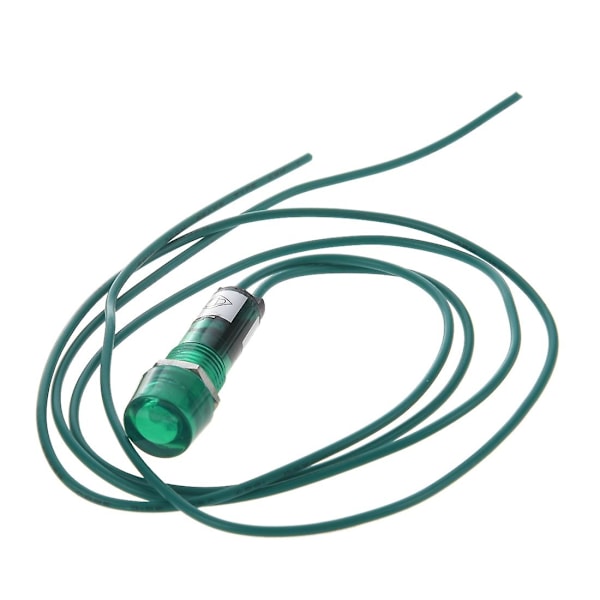 Neonindikator pilotsignallampe Grøn Lys Ac220v Med Kabel & Neonindikator pilotsignallampe