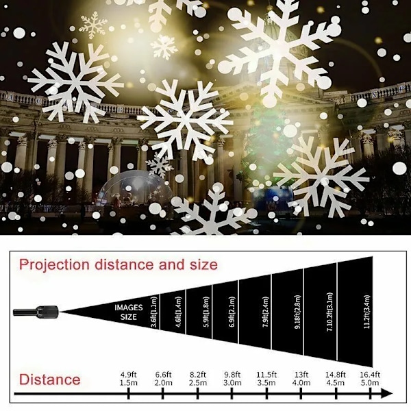 Jul Stor Dekoration Projektor Ljus Snöflinga Jul Fest Laser Led Scen Ljus