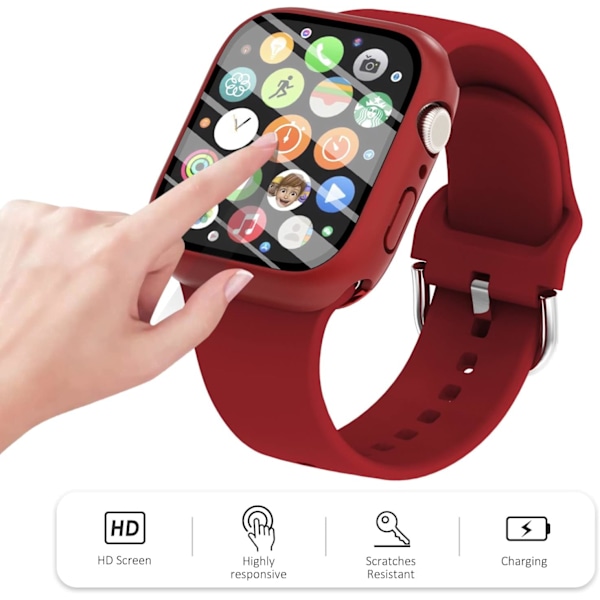 6-pak Kompatibel for Apple Watch Skjermbeskytter 41mm Series 9 8 7, Hard PC Bumper Sports Case for iWatch 41mm Series 9 8 7 Mann Kvinner 41mm