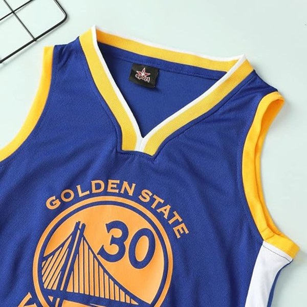 NBA Golden State Warriors Stephen Curry #30 Baskettrøje Blå cm v 80