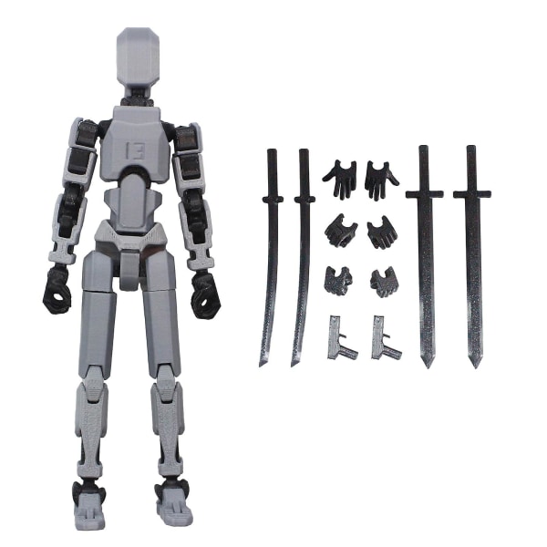 T13 Actionfigur, Titan 13 Actionfigur, Robot Actionfigur, 3D-trykt Action, 50 % Rabatt grey