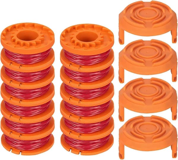 12-pack Trimmer Line for Worx 20V Trimmers, Durable Replacement Spool for Spool Caps and Edgers, Improved Cutting Speed
