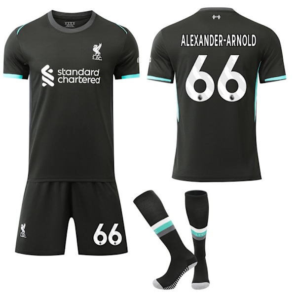 Liverpool Borta Fotbollströja Barn/Vuxen Kit Nr.66 Alexander-Arnold (Storlek 24-25) No.66 Alexander-Arnold XS