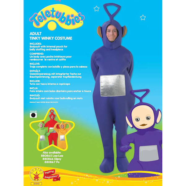 Tinky Winky Teletubbies Vuxen Maskeraddräkt Stag Kostym röd red 160cm