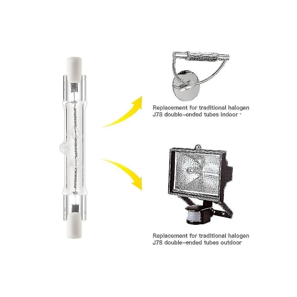 R7s 118mm 300w 230v, R7 halogeeni lineaarinen hehkulamppu, himmennettävä halogeeni lamppu, sopii rakentamiseen - 5-pakkaus