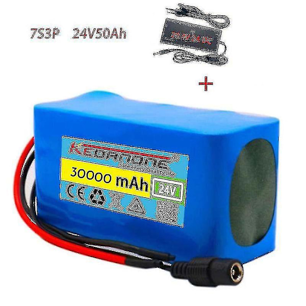 2022 Nytt 24V 30Ah 7S3P 18650 Li-ion Batteripaket 29.4V 30000mAh Elcykel Moped /elektrisk/litiumjonbatteripaket + 2A Laddare