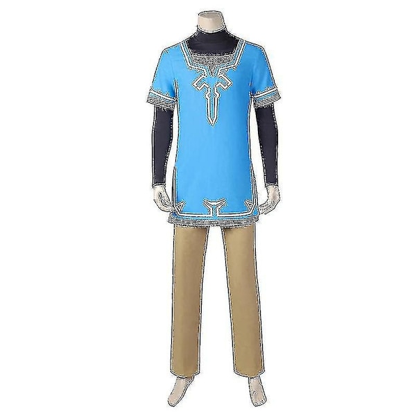 Game Legend Link Cosplay for voksne og barn Tears Of The Kingdom Kostyme Full Set Mann Halloween Karneval Kostyme-WELLNGS Med parykk With wig 120