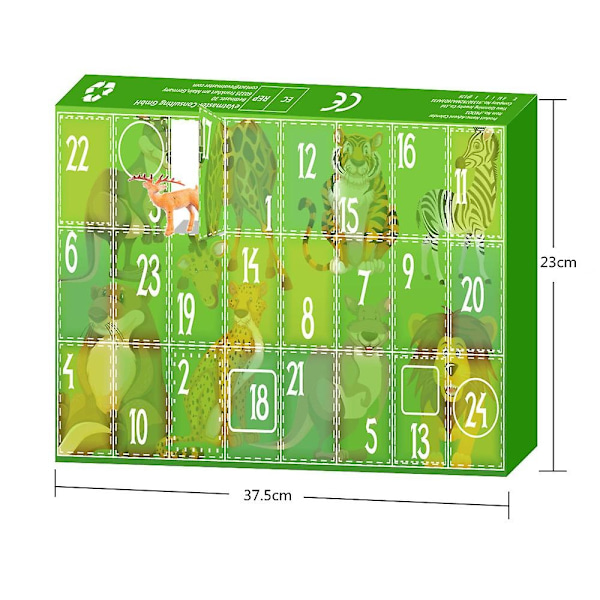 2023 Jul Dyrefigurer Adventskalender 24 Dager Xmas Nedtelling Blind Box Overraskelse Leker Gave til Barn