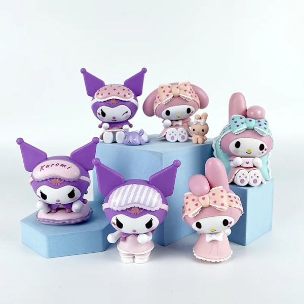 Blindboks med søte Kuromi My Melody-figurer, leketøy, pyjamaserie, samleobjekt, hjemmedekorasjon, julegave