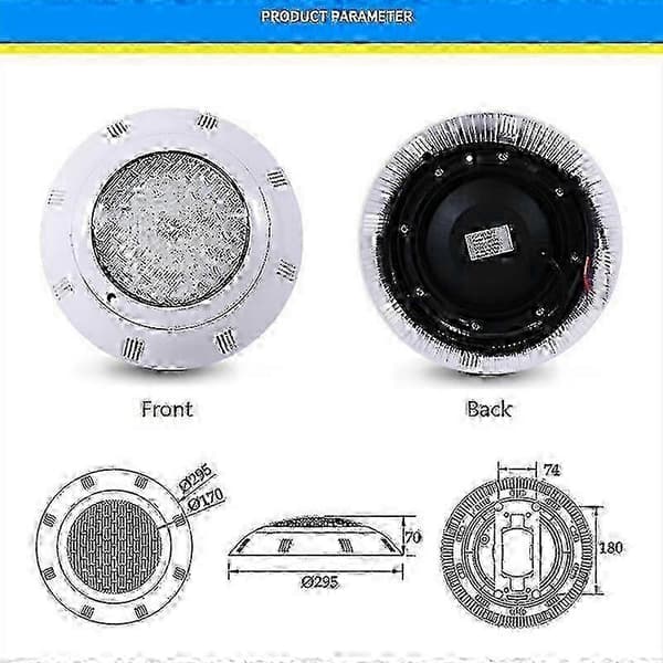35W RGB LED Pool Light with Remote Control - IP68 Waterproof Multicolor Pool Lighting Compatible with