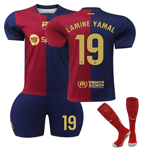 2024-2025 Barcelona Home children's football jersey No. 19 Yamal Adult S