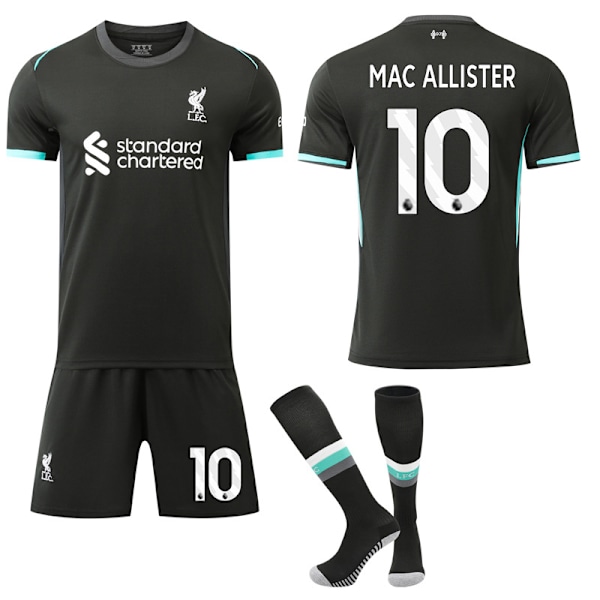 24-25 Liverpool Udebanebørn Voksen Fodboldtrøje Sæt Nr. 10 MAC ALLISTER No.10 MAC ALLISTER 16