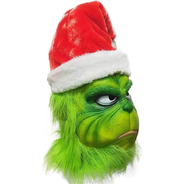 Julmask och handskar Kostym Nörd Stole Halloween Cosplay Grinch mask