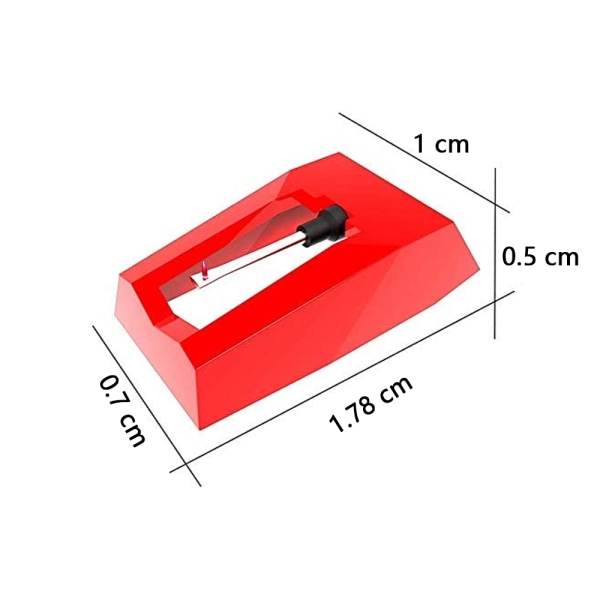 Erstatningsnål for platespiller, rød (4 stk)