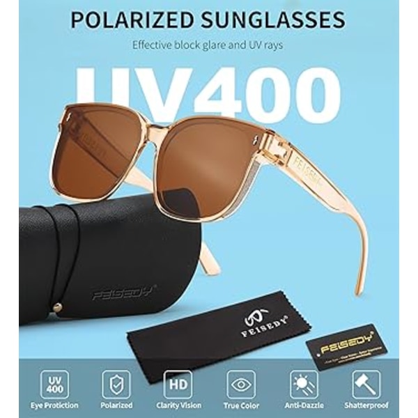 Solglasögon Passar Över Glasögon Överdimensionerade Polariserade Glänsande för Kvinnor Solglasögon UV400 B0269(JS)