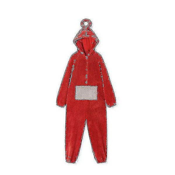 Teletubbies Onesie Pyjamas för Vuxna Tjock Korallfleece Röd red M