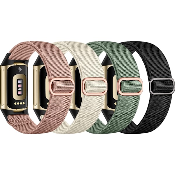 4-pak remmar for Fitbit Charge 5 - Mykt pustende sportsarmbånd-WELLNGS