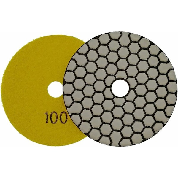 7 stk. diamantpoleringsskive 4/100 mm tørre diamantpoleringspuder til marmor, granit, sten, beton (100)