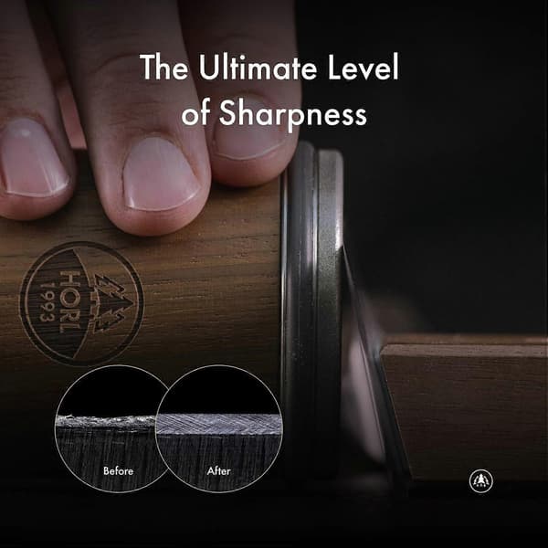 2 Walnut Rolling Knife Sharpener - Kitchen Knife Sharpener for Razor-Sharp Edges Made in Germany - Easy Knife Sharpening Kit - Roller with M{JSR}