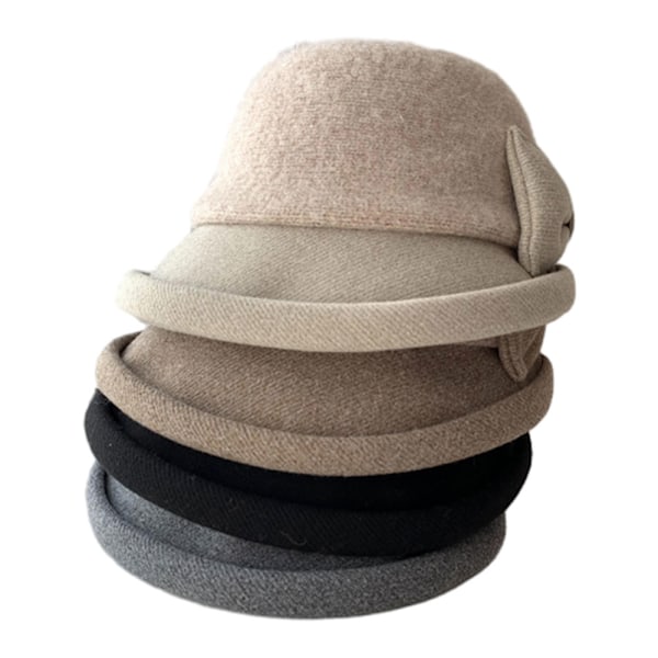 Ull Vinterlue Dame Retro Fedora Hater Kirke Hater Fiskehatt Damer Filt Hatt Bowler Hatt