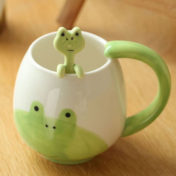 Sjove Frø Kopper, Søde Kaffe Kopper, Keramiske Frø Kopper med