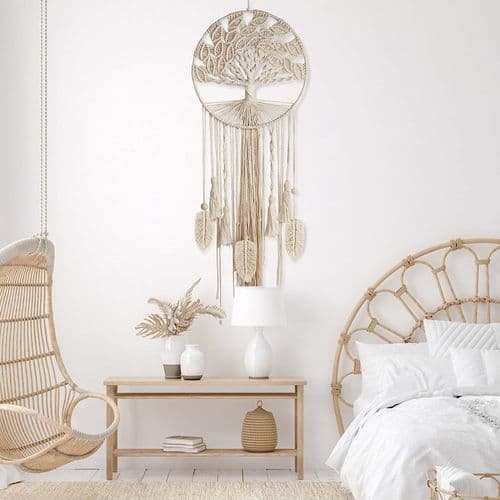 Livets träd Drömfångare Vävd Makramé Väggbonad