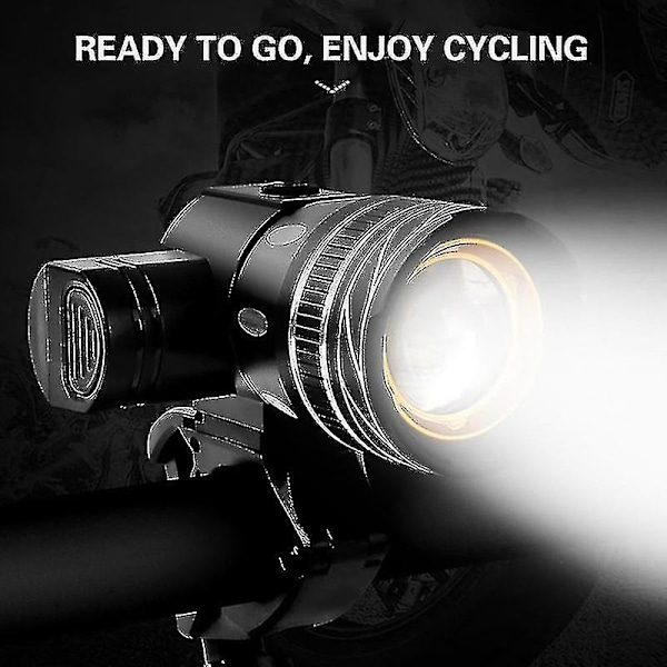 Z30 15000lm T6 LED-lys Cykel/cykel/lys Sæt USB Genopladelig Projektor/lommelygte Vandafvisende Zoombar Cykellampe Til Cykel