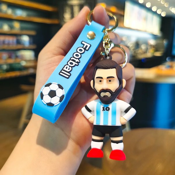 Messi Fotboll Nyckelring Väska Hänge Serie Docka Docka Stjärna Sport Nyckelring Action Figur Souvenir Leksak Present 6