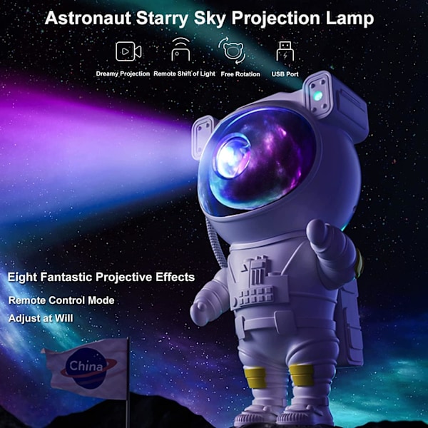 Stjerneprojektor Galaxy Nattlys - LED-lampe med stjernehimmel med timer og fjernkontroll