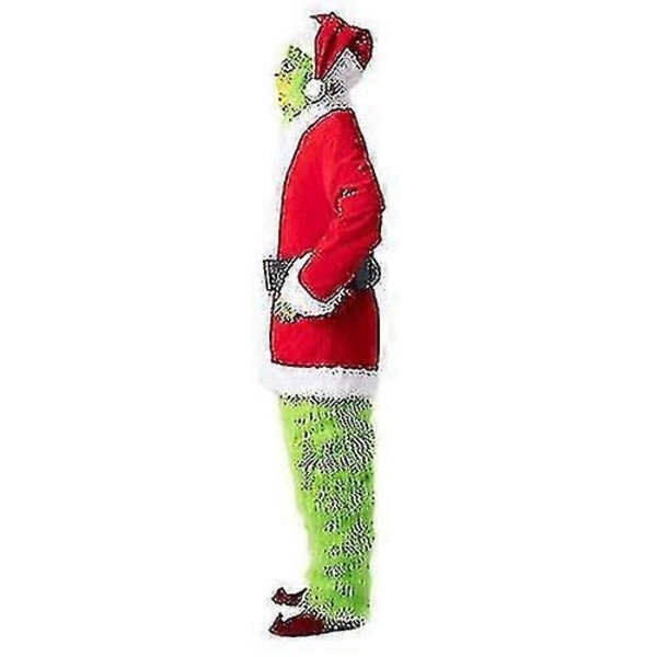 7-delad Grinch-kostym för julcosplay, vuxen Santa-kostymset + mask A-Perfet Mask only Mask only 3XL