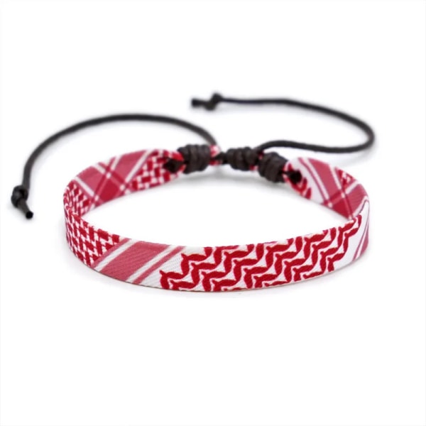 4 stk. Palæstinensisk Arabisk Tørklæde Vævet Armbånd Til Kvinder Mænd Etnisk Bølget Prik Farvet Bånd Armbånd Håndlavede Smykker
