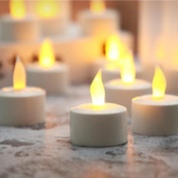 Flamfria Ljus - 12 Uppladdningsbara LED Blinkande Värmeljus