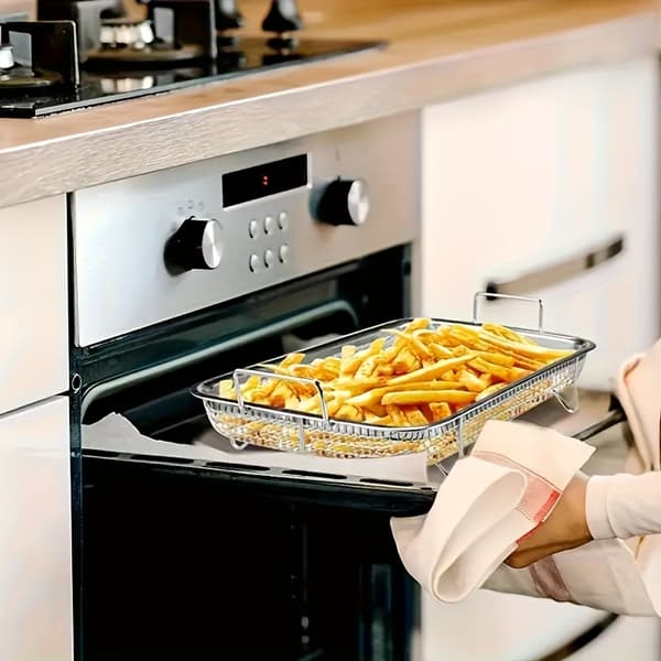 Bagekurv i rustfrit stål til airfryer ovn udendørs 1pc Solid Color