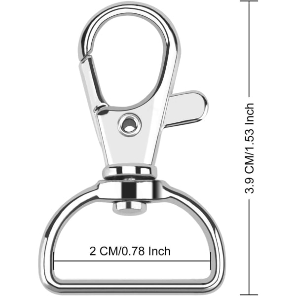 Karbinhake Nyckelringshållare, 50 st, för 360° Nyckelringar