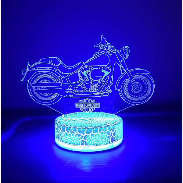 Harley Davidson Motorcykel Lampe Natlys Gave 3D 7 Farver