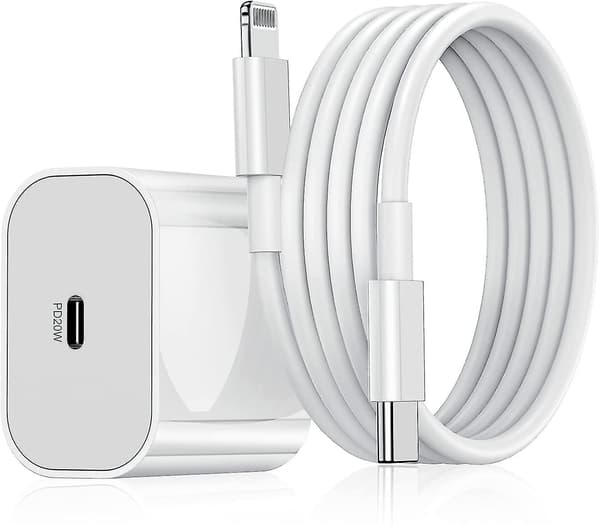 iPhone Hurtigoplader USB-C 20W Strømadapter med Kabel [ch]