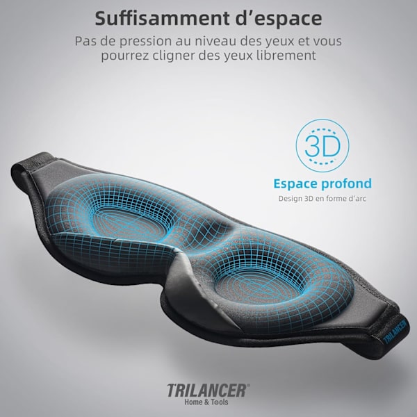 3D sovmask för sommaren för att lindra ögontrötthet, andningsbar och ljustät för män och kvinnor som sover