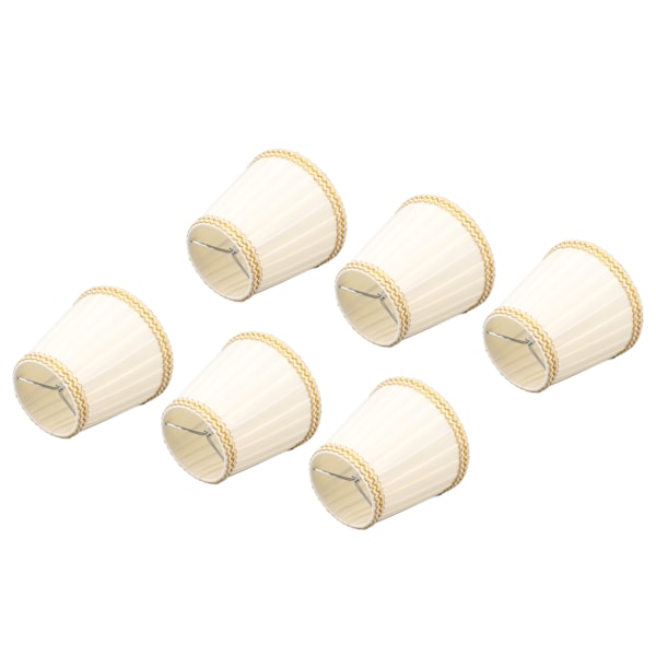 6 Mini Lampeskærme - Clip-On Stof Tromle Lamper til Lysekroner