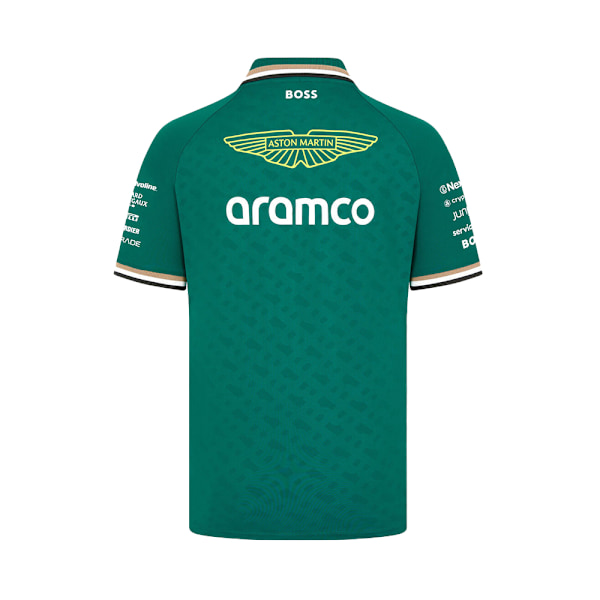 Aston Martin F1 Team Offisiell Fernando Alonso T-skjorte Grønn 2024 Herre Topper Polo Skjorte M