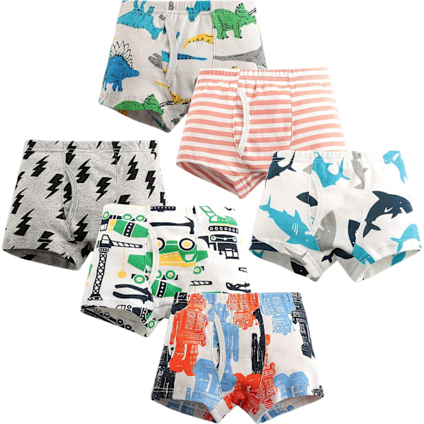 Adorel Pojkar Bomulls Boxer Kalsonger Underkläder 6-Pack Bekväma & Andningsbara[JR] Teknik & Natur 7-8 år