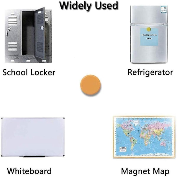60x Whiteboard Magneter - Runde Kjøleskaps-/Kontormagneter