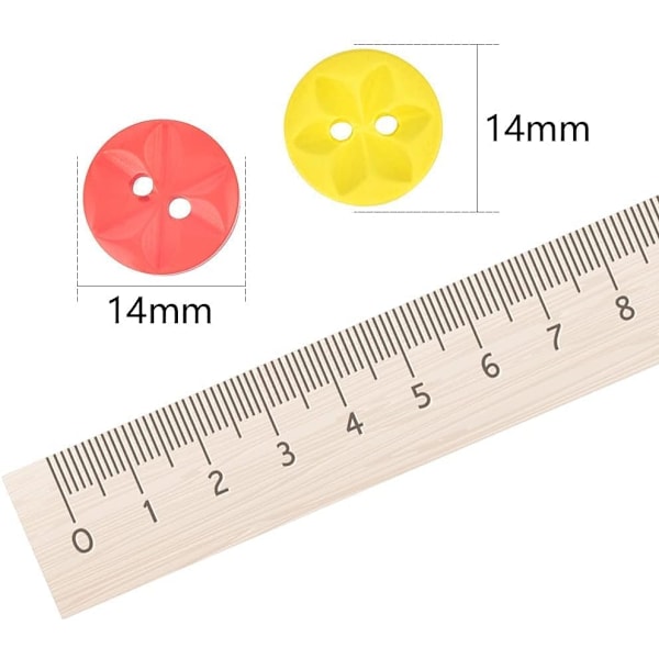Napit, 100 Sekalaisia Vauvan Tähdinappeja Koko 22 (14mm), Pyöreät Napit Vauvan Neuleille, Ompele Vauvan Vaatteita (Satunnaisia Värejä)