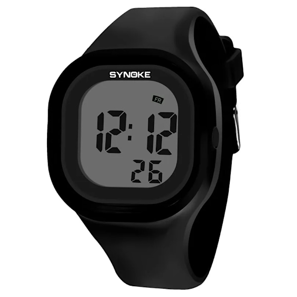 SYNOKE Menn Digitalt Armbåndsur Sport LED Alarm 50M Vanntett Timer Kvinner Elektronisk Klokker Relogio Masculino Black