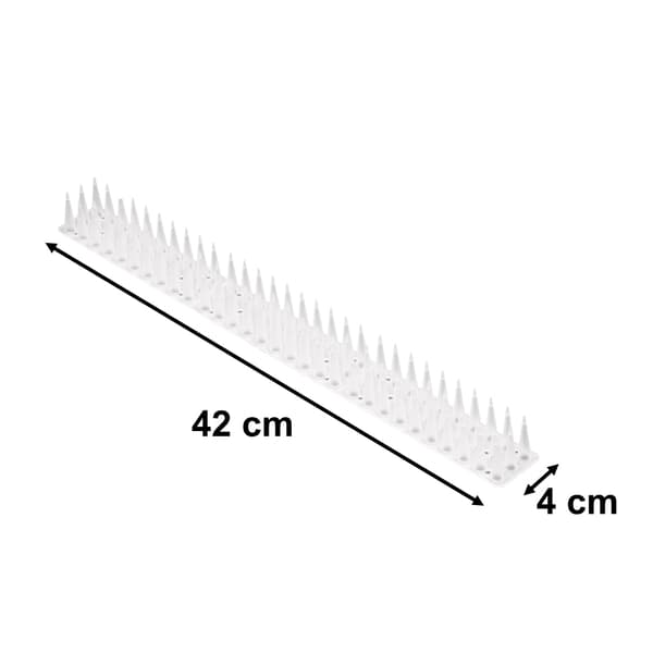 Bird spikes plastic white 8-pack 342 cm for balcony, window sill, railing 460