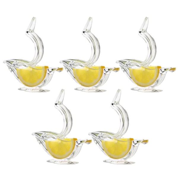 Akryl Fugl Citronpresser Ergonomisk Citronsaft Frugtpresser med Tud 5pcs