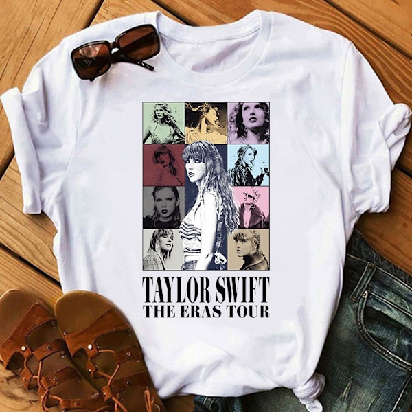 Taylor Swift Tryckt Kortärmad T-shirt Damtopp GH1019-E GH1019-E M