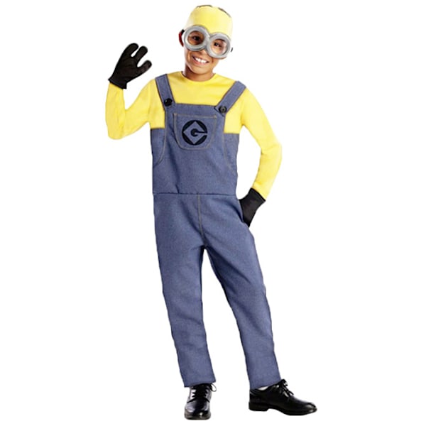 Bob Minion-kostyme for barn, gutt jente Minion jumpsuit antrekk med briller og hatt jente Girl Girl S