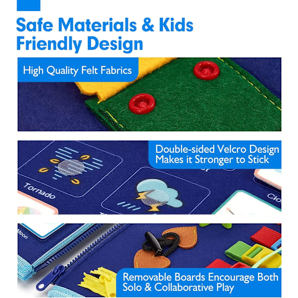 Toddler Travel Busy Board for Boys Girls Montessori Toys