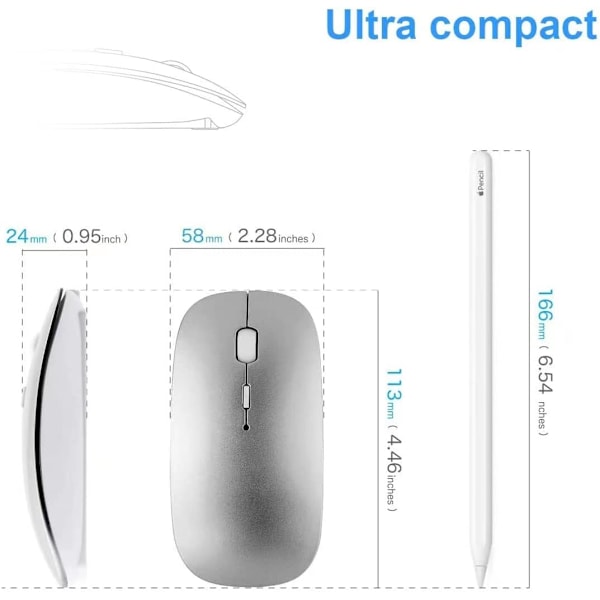 Bluetooth-mus, til MacBook/tablet/iPad/iPhone